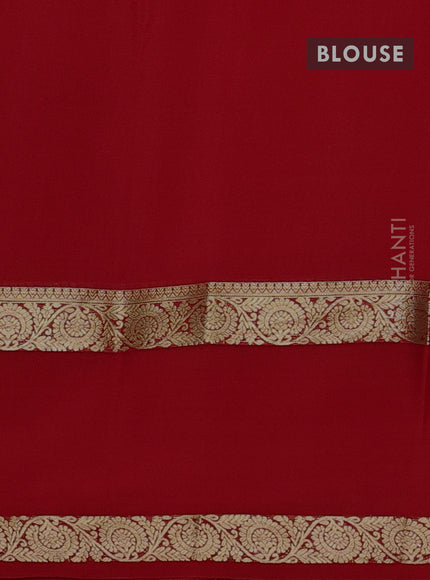 Pure mysore silk saree red with allover thread & zari woven buttas and rettapet zari woven border