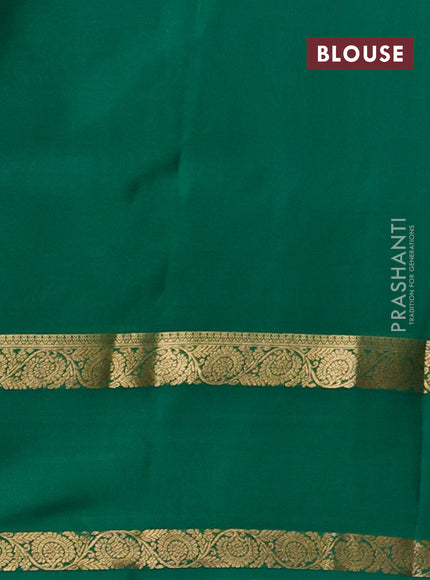 Pure mysore silk saree green with allover thread & zari woven buttas and rettapet zari woven border