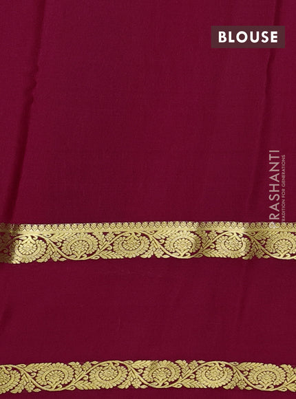 Pure mysore silk saree tomato pink with allover thread & zari woven buttas and rettapet zari woven border