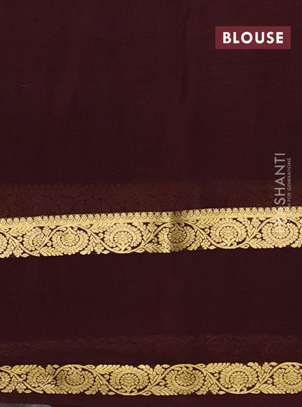 Pure mysore silk saree coffee brown with zari woven buttas and rettapet zari woven border