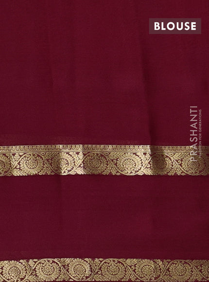 Pure mysore silk saree maroon with allover zari woven buttas and rettapet zari woven border