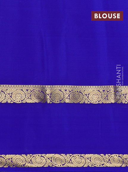 Pure mysore silk saree royal blue with allover zari woven buttas and rettapet zari woven border