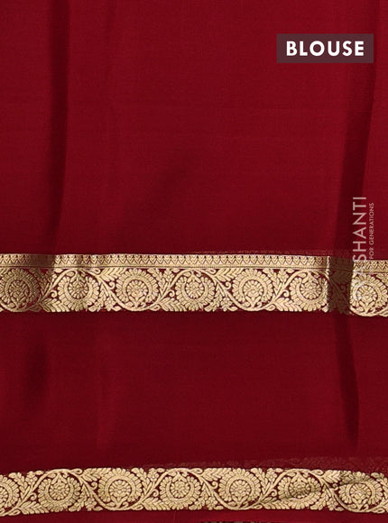 Pure mysore silk saree red with zari woven buttas and rettapet zari woven border