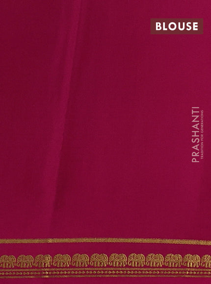 Pure mysore silk saree teal blue and pink with plain body and zari woven border
