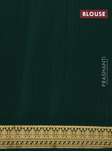Pure mysore silk saree mustard yellow and green with allover zari woven buttas and zari woven border