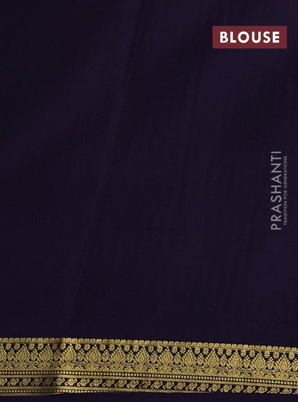 Pure mysore silk saree teal blue and deep violet with allover zari woven buttas and zari woven border