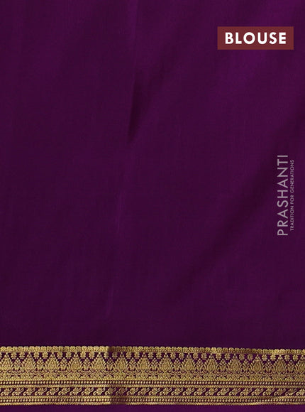 Pure mysore silk saree pastel pink and purple with allover zari woven buttas and small zari woven border