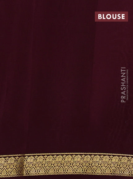 Pure mysore silk saree peach pink and deep wine shade with allover small zari checked pattern and small zari woven border