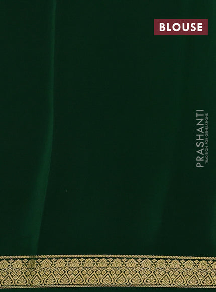 Pure mysore silk saree red and green with allover zari checked pattern and zari woven border