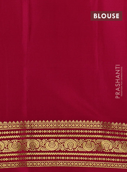 Pure mysore silk saree pastel pink and pink with allover small zari checks & buttas and zari woven border