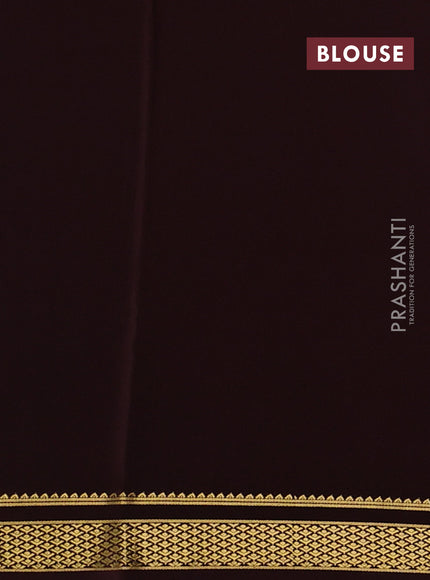 Pure mysore silk saree rust shade and coffee brown with allover zari checked pattern and zari woven border