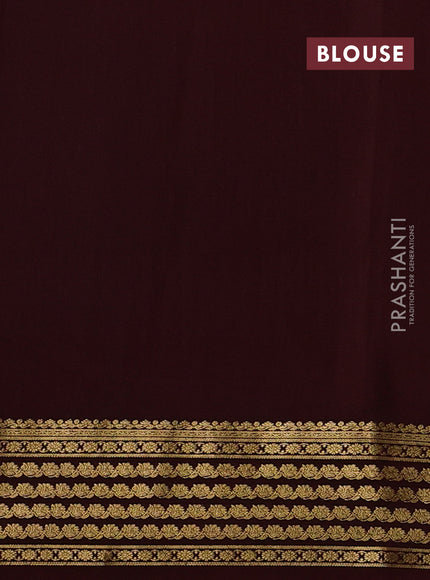 Pure mysore silk saree rust shade and coffee brown with plain body and zari woven border