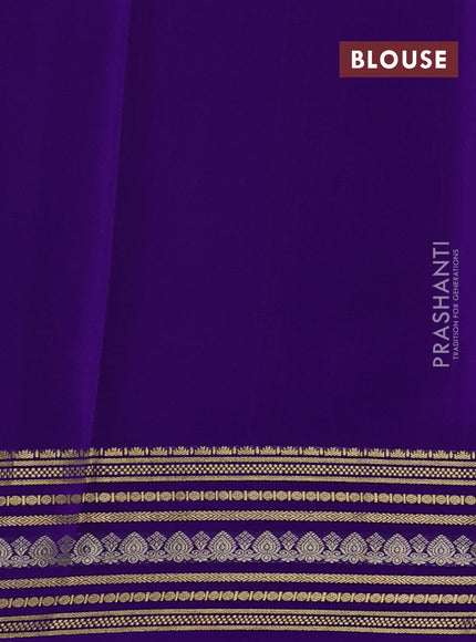 Pure mysore silk saree lavender and violet with allover zari checks & buttas and zari woven border