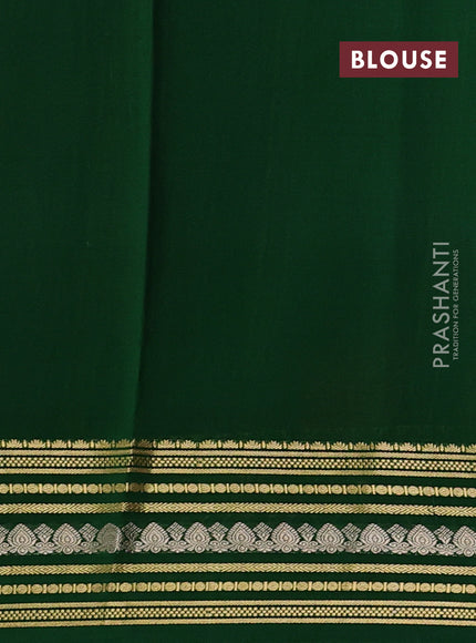 Pure mysore silk saree red and green with allover zari checks & buttas and zari woven border