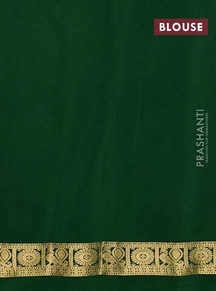 Pure mysore silk saree red and green with allover zari woven buttas and zari woven simple border