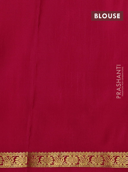Pure mysore silk saree beige and pink with allover zari stripe pattern and zari woven simple border