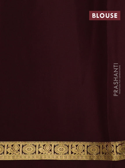 Pure mysore silk saree rust shade and coffee brown with allover zari woven buttas and zari woven simple border