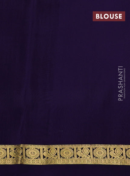 Pure mysore silk saree pink and violet with allover zari woven buttas and zari woven simple border