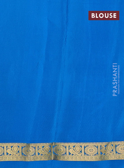 Pure mysore silk saree royal blue and cs blue with allover zari woven buttas and zari woven border