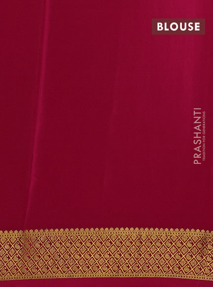 Pure mysore silk saree green and pink with allover zari checks & buttas and zari woven border