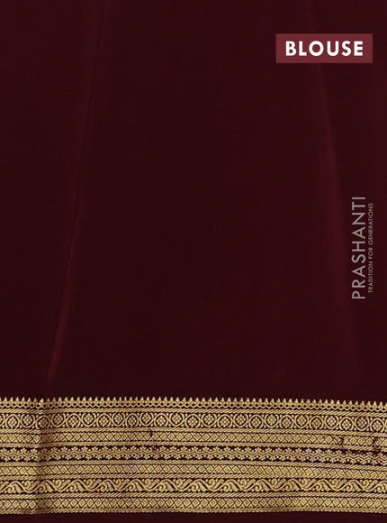 Pure mysore silk saree mustard yellow and coffee brown with allover zari woven buttas and zari woven border