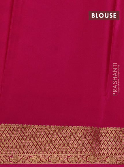 Pure mysore silk saree mustard yellow and pink with allover zari woven buttas and zari woven border