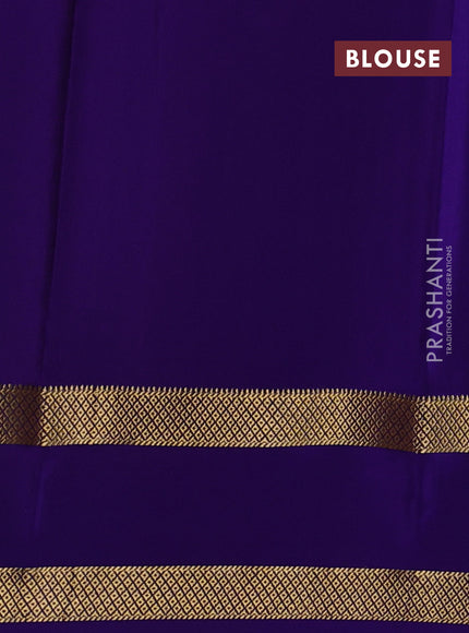 Pure mysore silk saree pink and royal blue with allover small checked pattern and rettapet zari woven border