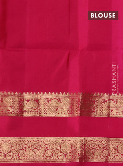 Pure soft silk saree pink with silver & gold zari woven buttas and rettapet zari woven border