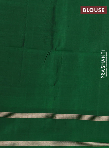 Pure soft silk saree mehendi green and green with zari woven buttas and rettapet zari woven border