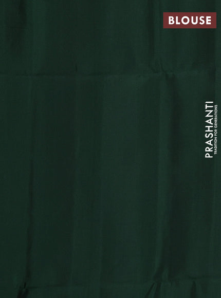 Pure soft silk saree bottle green with zari woven buttas and zari woven butta border