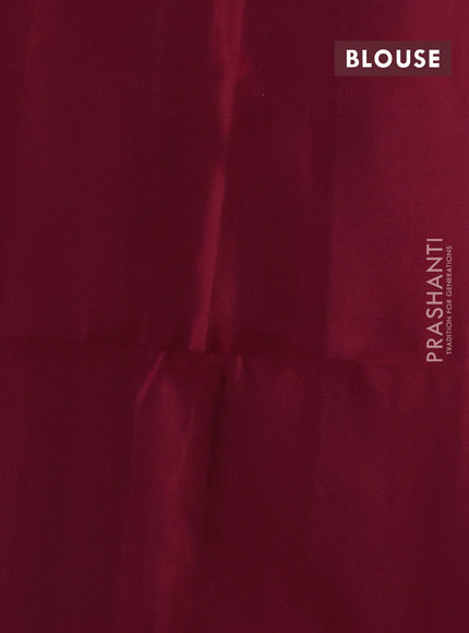 Pure soft silk saree maroon with zari woven buttas and zari woven butta border