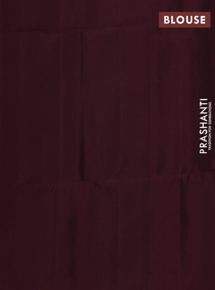 Pure soft silk saree wine shade with zari woven buttas and zari woven butta border
