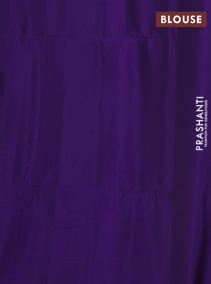 Pure soft silk saree violet with zari woven buttas and zari woven butta border