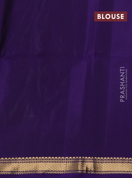 Pure soft silk saree grey and violet with allover zari woven buttas and zari woven border