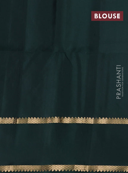 Pure soft silk saree lavender and bottle green with allover zari woven buttas and zari woven border