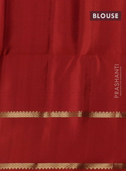 Pure soft silk saree maroon and rustic orange with allover zari woven buttas and zari woven border