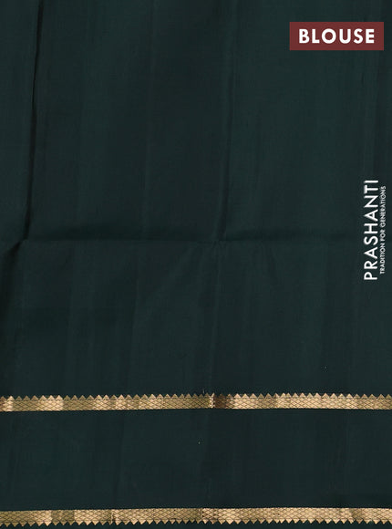 Pure soft silk saree mauve pink and bottle green with allover zari woven buttas and zari woven border