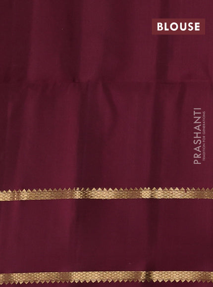Pure soft silk saree chikku shade and wine shade with allover zari stripe pattern and rettapet zari woven border