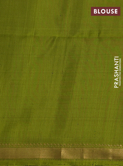 Pure soft silk saree purple and light green with zari woven buttas and zari woven border