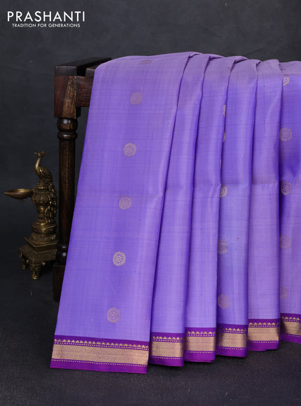 Pure soft silk saree lavender and purple with zari woven buttas and zari woven border