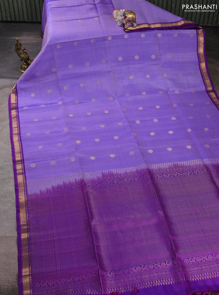 Pure soft silk saree lavender and purple with zari woven buttas and zari woven border
