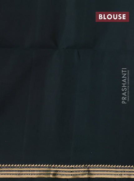Pure soft silk saree rust shade and bottle green with zari woven buttas and zari woven border