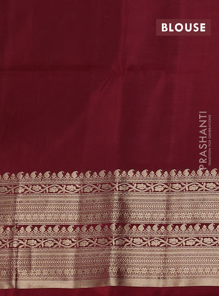 Pure soft silk saree dark mustard and marion with zari woven floral buttas and zari woven border