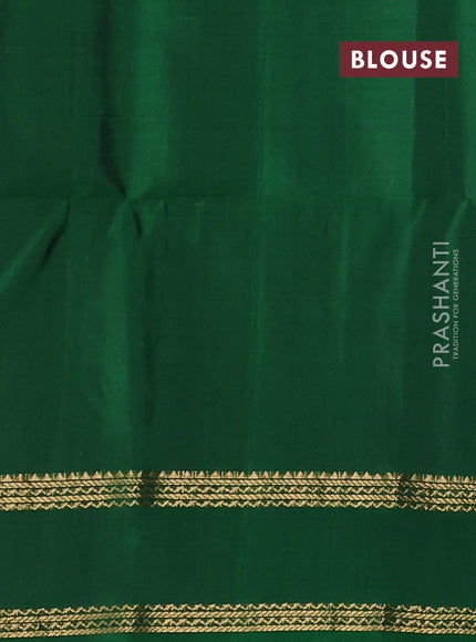 Pure soft silk saree green with zari woven rangoli buttas and rettapet zari woven border