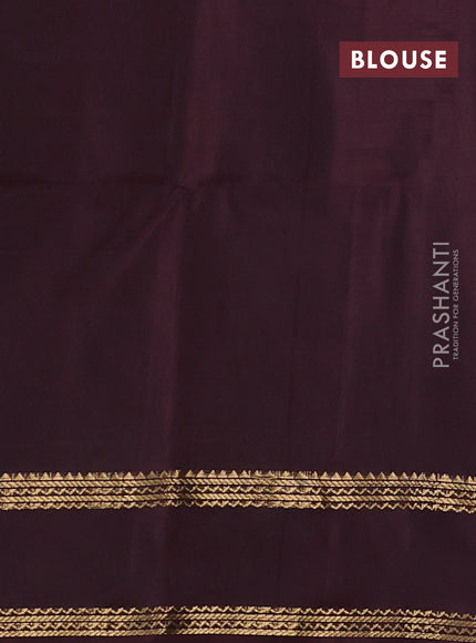 Pure soft silk saree coffee brown with zari woven rangoli buttas and rettapet zari woven border