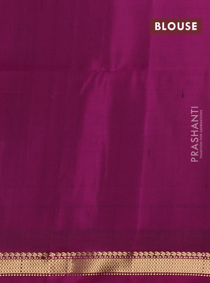 Pure soft silk saree royal blue and dark magenta pink with zari woven buttas and zari woven border