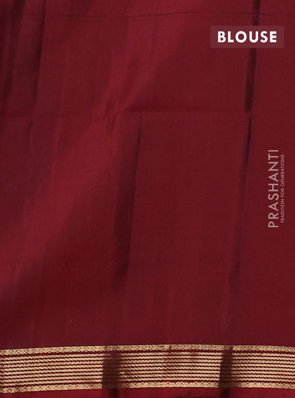 Pure soft silk saree grey and maroon with zari woven buttas and zari woven border