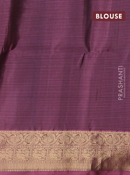 Pure soft silk saree peacock blue and mauve pink with allover zari woven buttas and zari woven border
