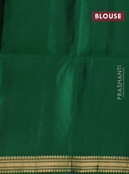 Pure soft silk saree rustic orange and green with zari woven buttas and zari woven border