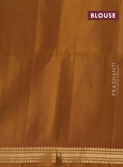 Pure soft silk saree maroon and dark mustard with zari woven buttas and zari woven border